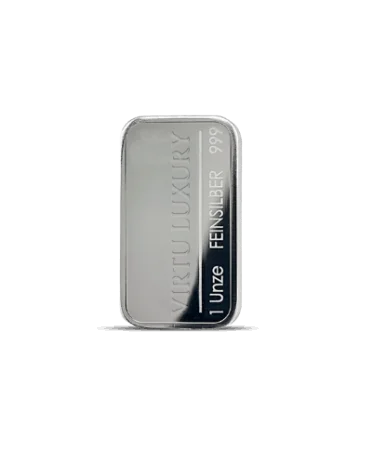 1 ounce (31.10 grams) 24K pure silver bar available at VIRTU LUXURY