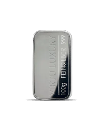 24K pure silver bar weighing 100 grams available at VIRTU LUXURY