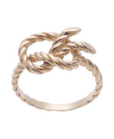 LA MARINE, 18-karat yellow gold ring with a sailor's knot; available at VIRTU LUXURY