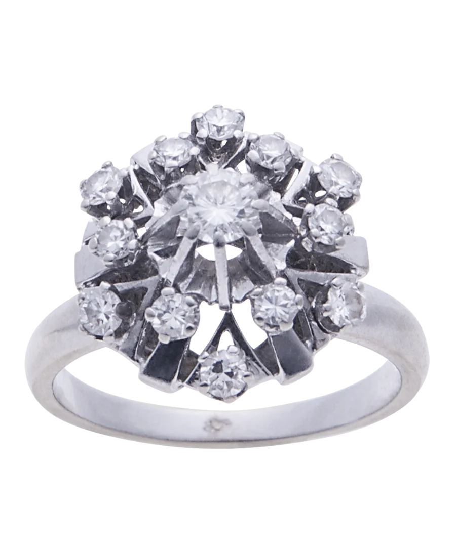 1920s 18K white gold and diamond wedding band available at VIRTU LUXURY