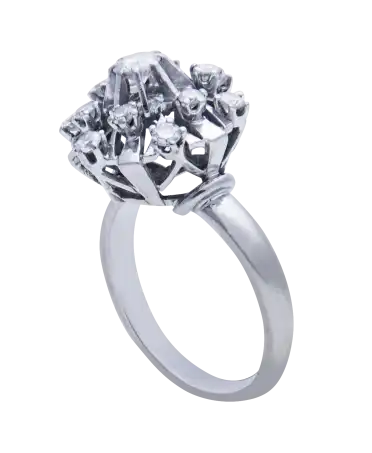 1920s 18K white gold and diamond wedding band available at VIRTU LUXURY