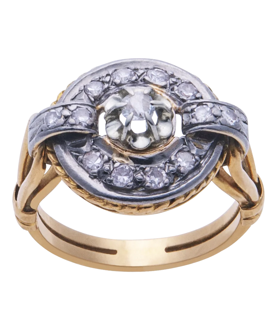 chiseled 18k yellow and white gold wedding band set with diamonds chiseled 18k yellow and white gold wedding band set with diamonds