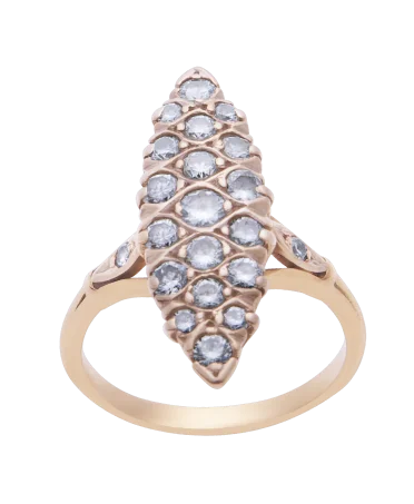 FESTIVE MARQUISE ring in 18 Karat yellow gold. Available at VIRTU LUXURY.