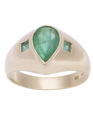 EMERALD PEARL Ring in 18 Karat Yellow Gold. Available at VIRTU LUXURY.