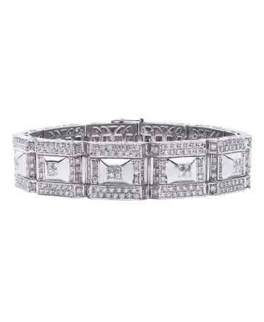 White diamond bracelet in 18 Karat white gold. Available at VIRTU LUXURY.