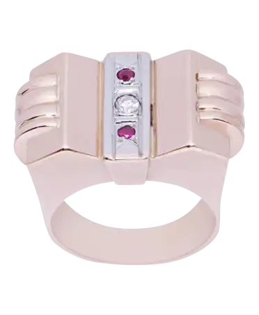 TANK FRANÇAISE Ring 2 18k Rose and White Gold. Available at VIRTU LUXURY.