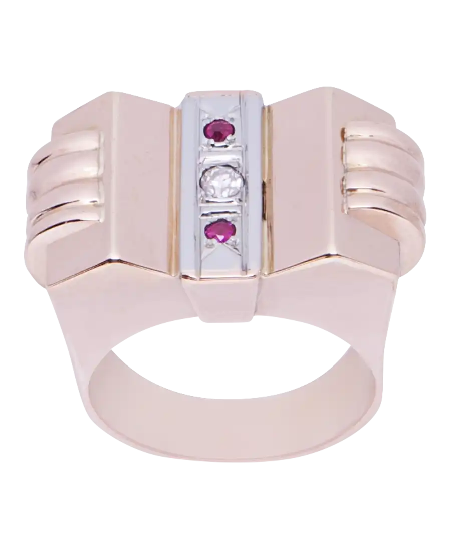 Bague TANK FRANÇAISE 2 Ors rose et blanc 18 Carats. Disponible chez VIRTU LUXURY. Bague TANK FRANÇAISE 2 Ors rose et blanc 18 Carats. Disponible chez VIRTU LUXURY.
