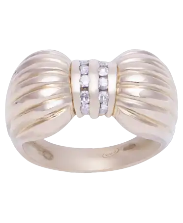18 Karat Yellow Gold BOW TIE Ring. Available at VIRTU LUXURY.