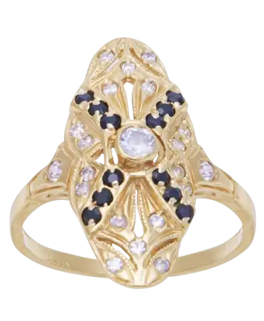 Classy Gold Ring with white and black Diamonds. Available at VIRTU LUXURY.