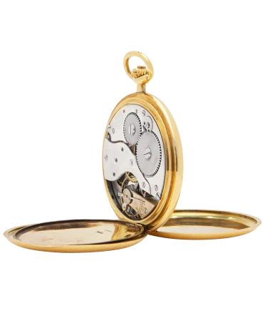 18-Karat Yellow Gold Pocket Watch. Available at VIRTU LUXURY.