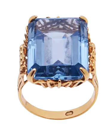 ROYAL AQUAMARINE Ring in 18k Yellow Gold. Available at VIRTU LUXURY.