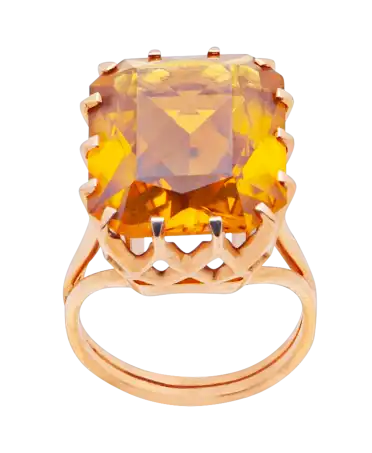 ROYAL CITRINE Ring in 18 Karat Yellow Gold with 14 prongs. Available at VIRTU LUXURY.
