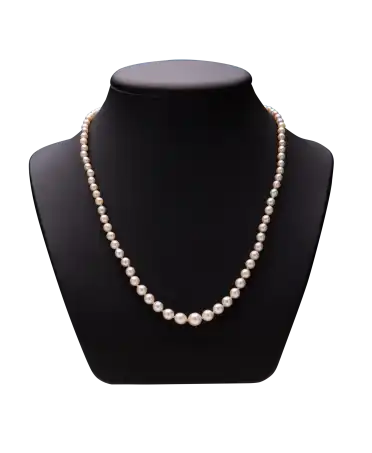 elegant necklace - graduated pearl necklace with gold clasp - single strand cultured pearl necklace - AA+ LUSTER