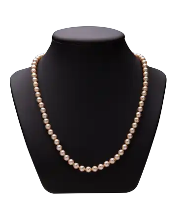 refined necklace - TOP GEM pearls - PEARL necklace 18k gold clasp - LUXURY NECKLACE - pinkish cream