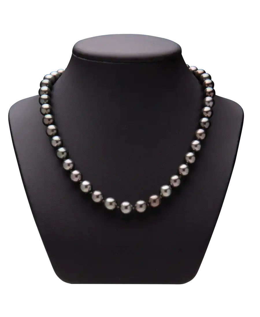 TAHITIAN PEARL CHOKER NECKLACE - LARGE BLACK PEARLS - AA+ LUSTER - AA NACRE SURFACE TAHITIAN PEARL CHOKER NECKLACE - LARGE BLACK PEARLS - AA+ LUSTER - AA NACRE SURFACE