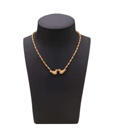 Turtle Doves Necklace - shiny gold - birds - Art Deco - symbolic - virtu luxury - Iranian craftsmanship - Iran