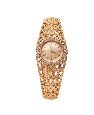 Omega watch - Solid gold - Wristwatch - dial without numerals - watchmaking - ULTRA RARE model