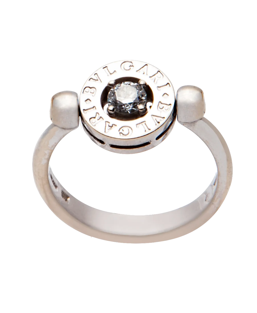 Bulgari solitaire ring - Luxury ring - Ring with diamond - White gold ring - VIRTU LUXURY