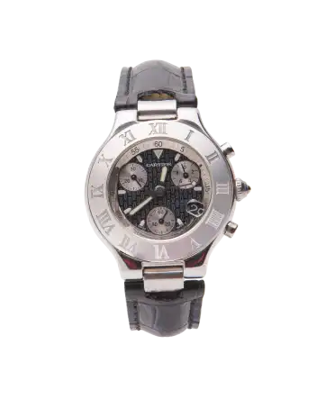 Chronoscaph 21 Steel Watch from the watchmaker CARTIER. Available at VIRTU LUXURY.