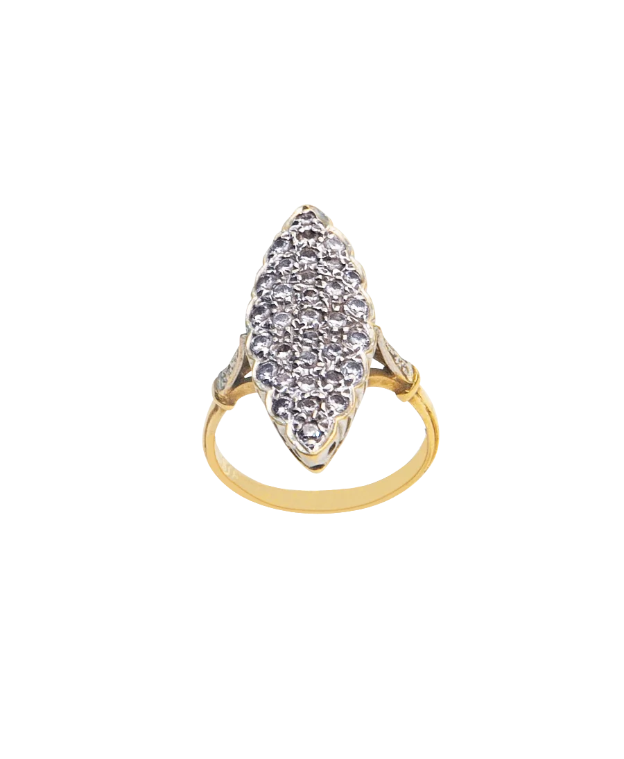 Marquise en Fête ring in 2-tone white and yellow gold. Available at VIRTU LUXURY. Marquise en Fête ring in 2-tone white and yellow gold. Available at VIRTU LUXURY.