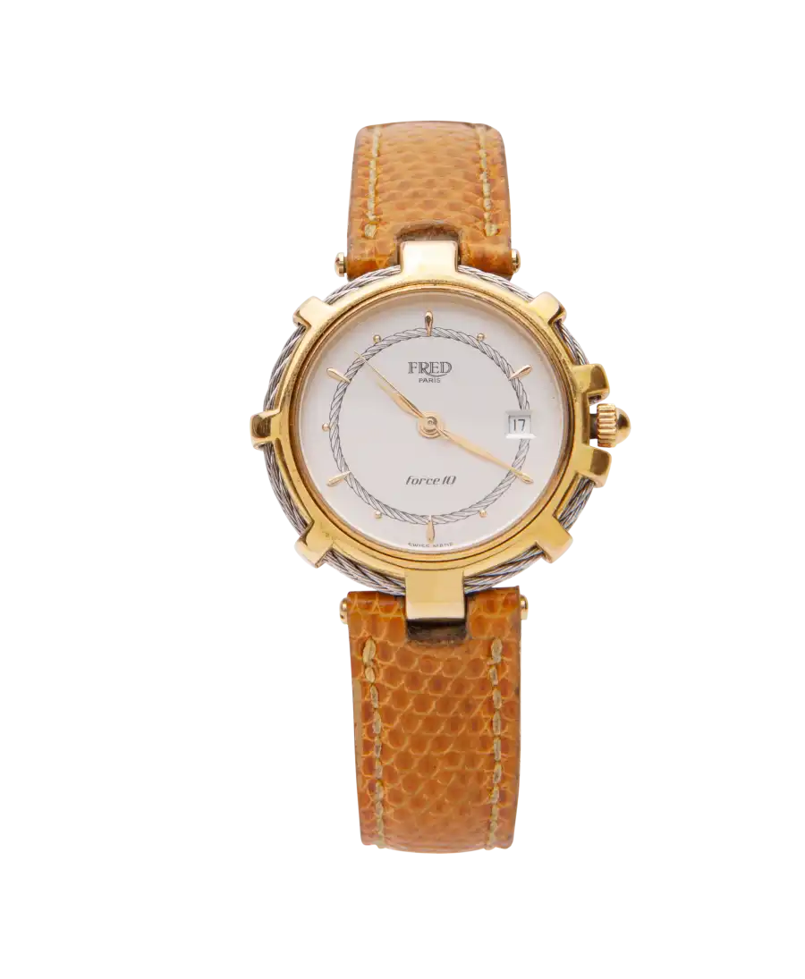 Force 10 wristwatch from the watchmaking house Fred. Available at VIRTU LUXURY. Force 10 wristwatch from the watchmaking house Fred. Available at VIRTU LUXURY.