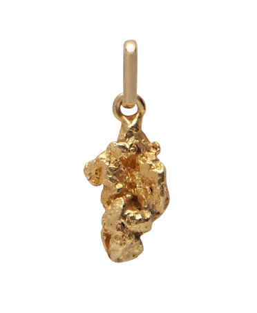 A pendant with a 22 Karat Yellow Gold Nugget. Available at VIRTU LUXURY.