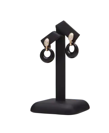 Van Cleef & Arpels Ear Clips - designer ear clips - luxury - diamonds - onyx - vintage earrings