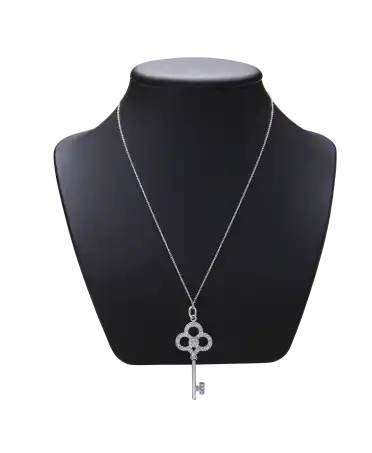 TIFFANY KEYS Crown Key in 18-Karat White Gold with Diamonds. Available at VIRTU LUXURY.