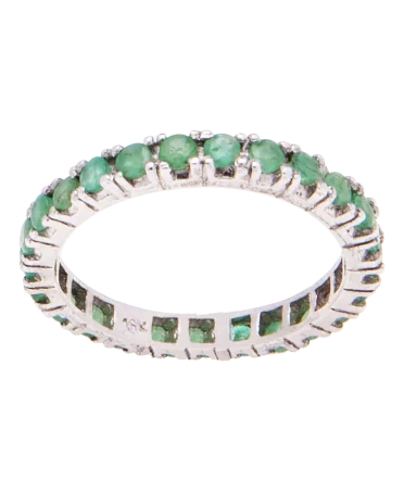 Bague Émeraude Tour Complet an 18 Karat white gold ring. Available at VIRTU LUXURY.