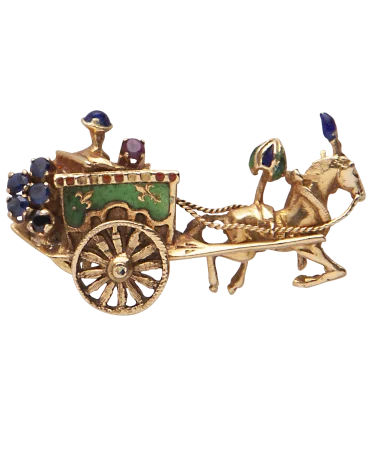 Carosse du Lido Brooch an iconic prestige brooch. Available at VIRTU LUXURY.