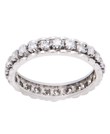 Full Eternity Wedding Band in 18 Karat white gold. Available at VIRTU LUXURY.