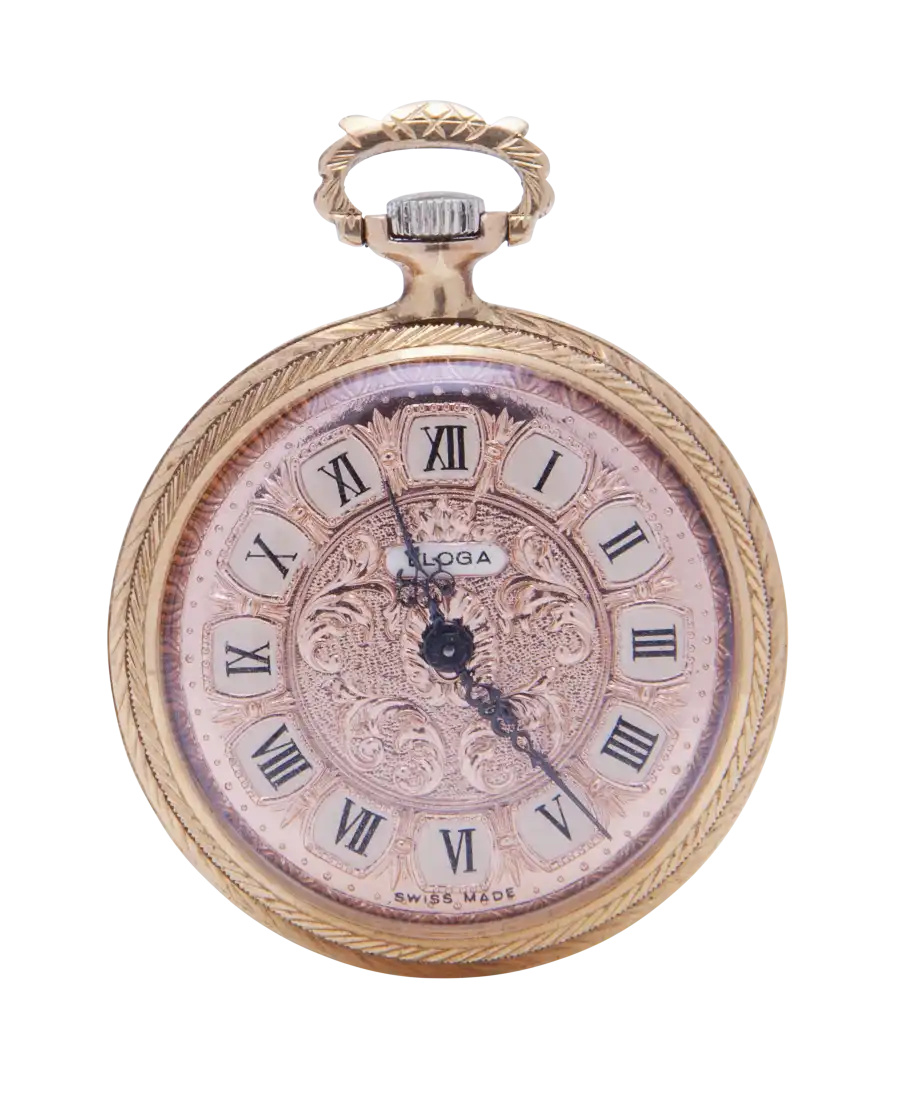 Pocket watch from the watchmaker Eloga in 18k rose gold. Available at VIRTU LUXURY.