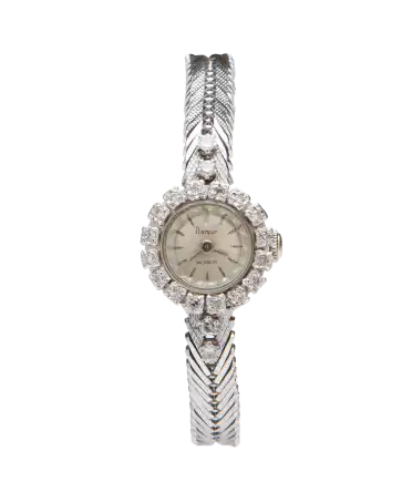 18 Karat white gold wristwatch from the watchmaker Flamor. VIRTU LUXURY.