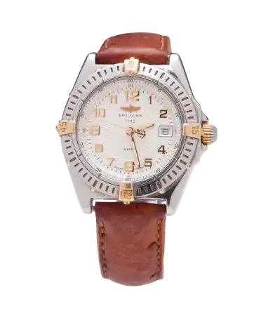 Yellow Gold and Steel bracelet watch by the watchmaker Breitling. Available at VIRTU LUXURY.