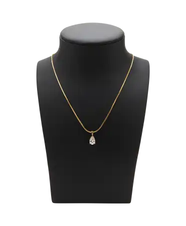 PEAR-SHAPED DIAMOND Necklace with a solitaire Diamond. Available at VIRTU LUXURY.