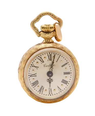 Manual-wind 18-Karat Yellow Gold Pendant Pocket Watch. VIRTU LUXURY