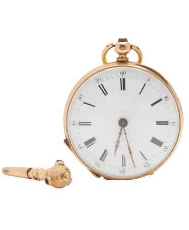 18 Carat yellow gold Art nouveau watch. Available at VIRTU LUXURY.