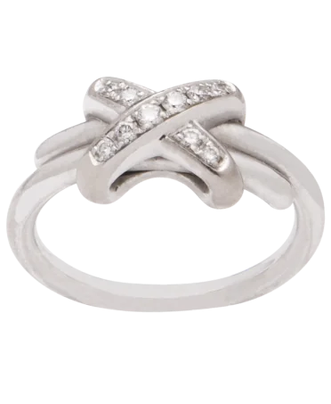 CHAUMET liens premiers large model 18K white gold and diamonds ring at VIRTU LUXURY