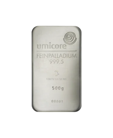 500 Gram bar of pure 24K PALLADIUM for sale at VIRTU LUXURY