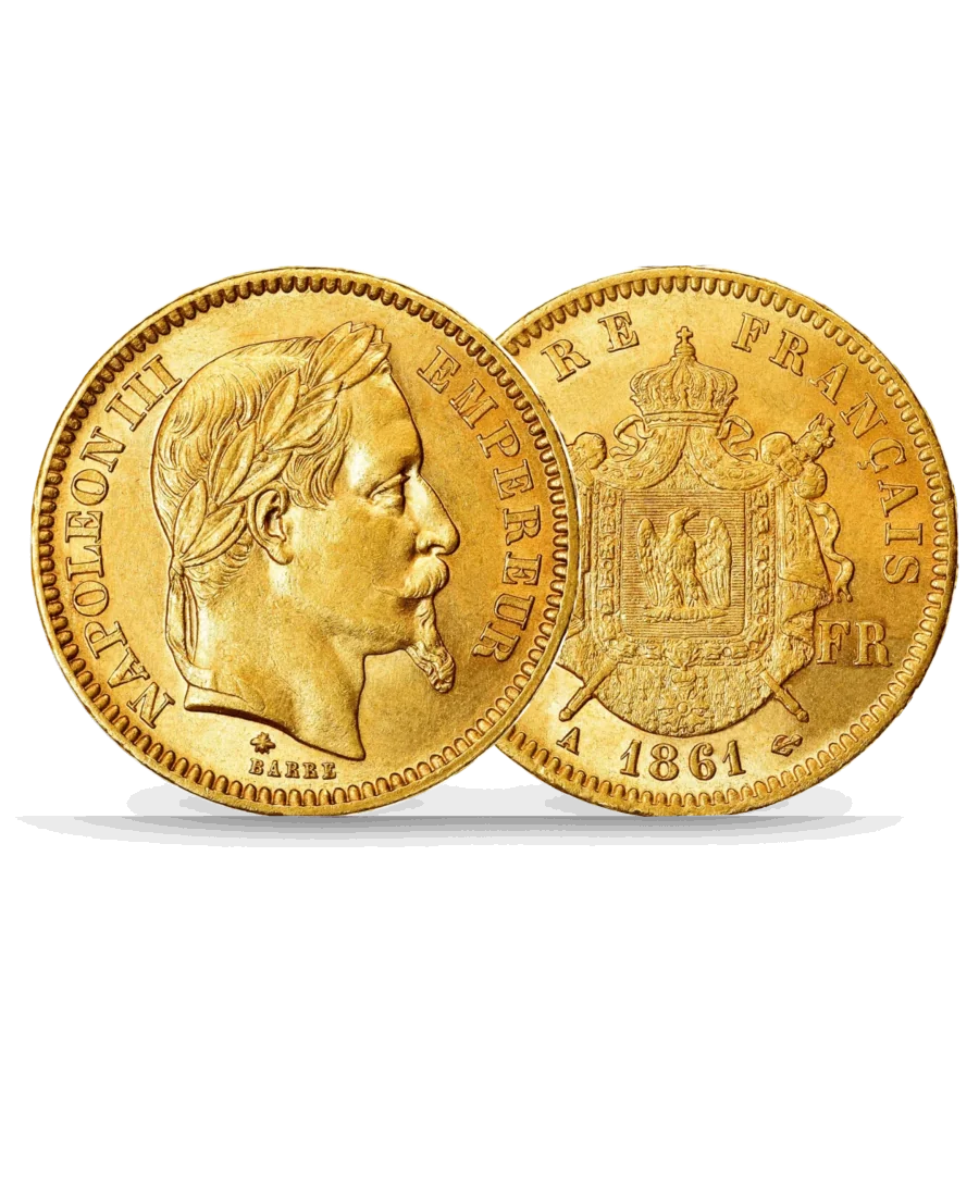 20 Francs Gold Napoleon coin Laureate Head Gold Coin Nap Napoleon 3 Napoleon III laureate head