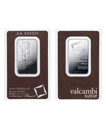 lingotin 1 once PALLADIUM sous blister sécurisé chez VIRTU LUXURY