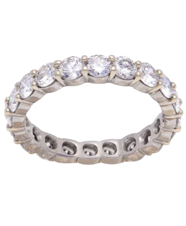 Full Diamond Ring set with 122 White Diamonds in luxury jewelry at VIRTU LUXURY