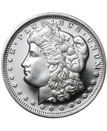 OBVERSE Silver Coin MORGAN DOLLAR 1 OZ OUNCE available at VIRTU LUXURY