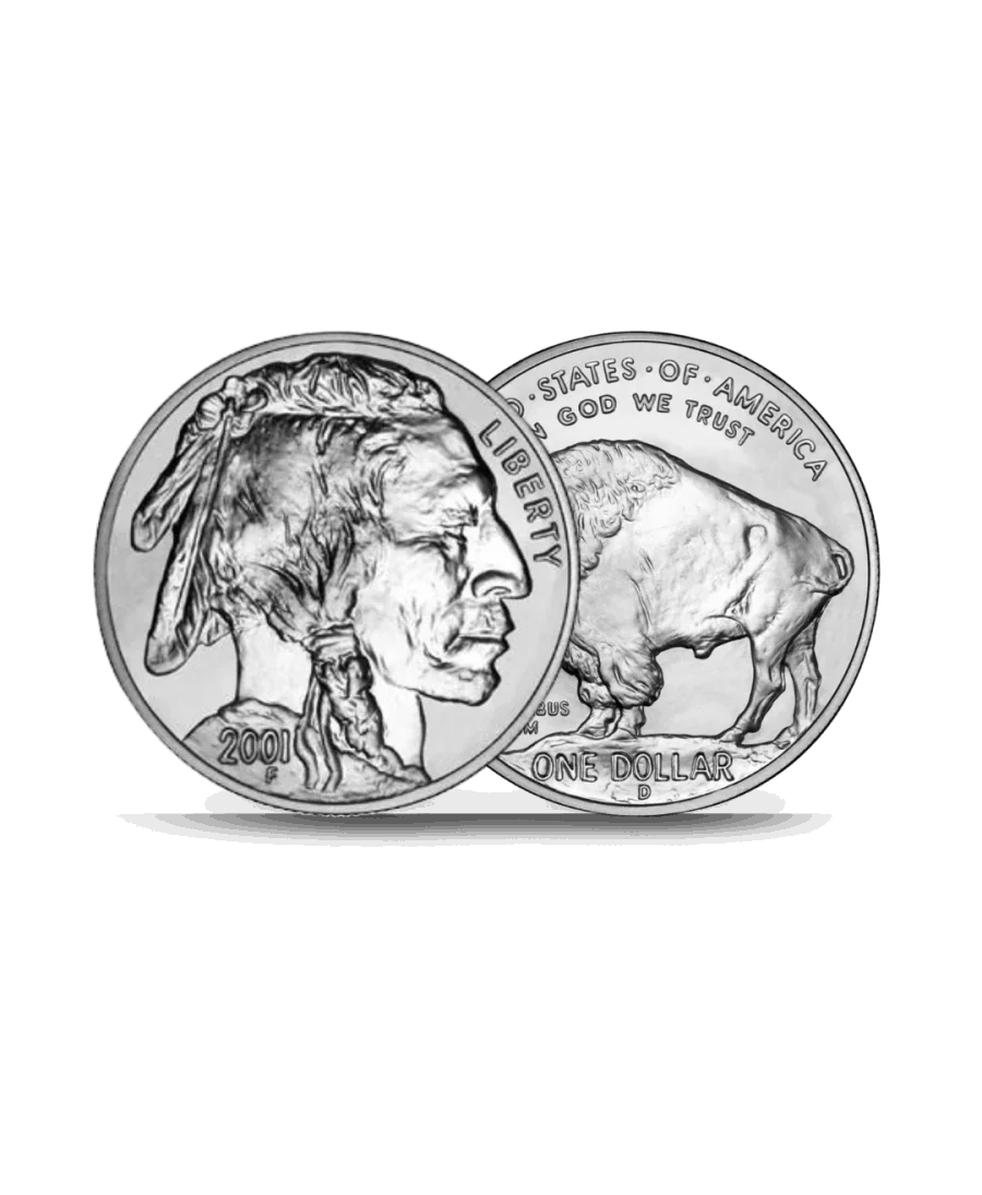 obverse and reverse of the AMERICAN BUFFALO silver coin available at VIRTU LUXURY