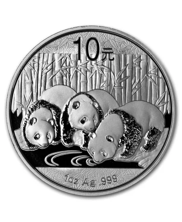 obverse of the 1 OZ CHINESE PANDA SILVER coin at VIRTU LUXURY
