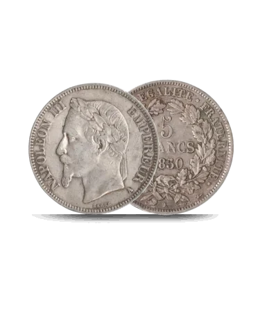 obverse and reverse of the 5 francs French ecu coin at VIRTU LUXURY