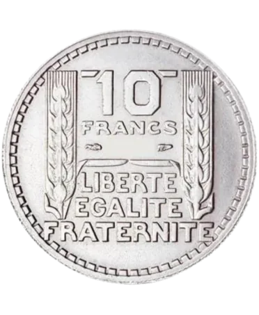obverse 10 Francs TURIN SILVER at VIRTU LUXURY