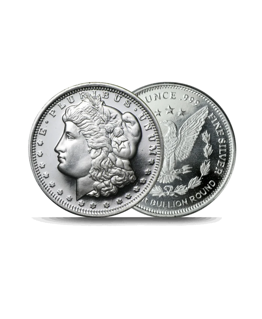 OBVERSE and reverse MORGAN DOLLAR 1 OZ OUNCE Silver coin available at VIRTU LUXURY