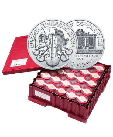 box of 500 PHILHARMONIC silver coins