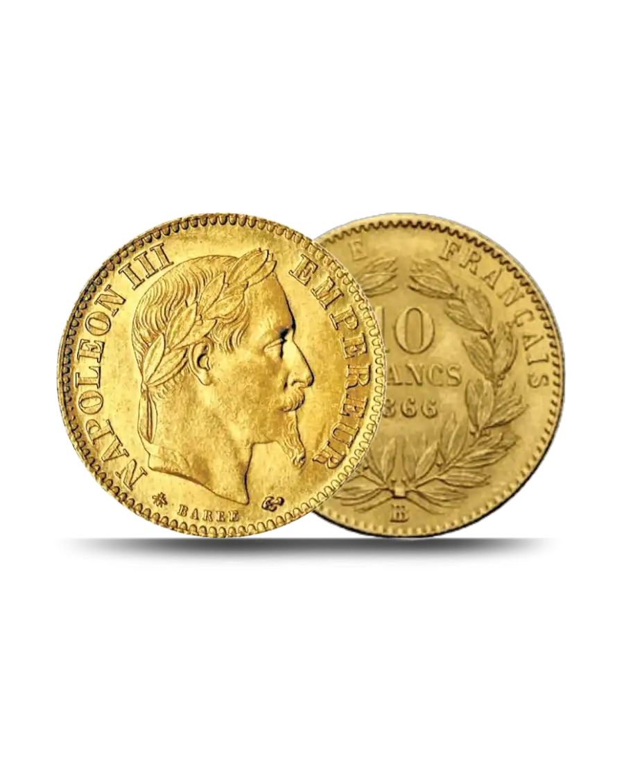 10 FRANCS NAPOLEON 3 LAUREATED HEAD GOLD COIN FROM VIRTU LUXURY